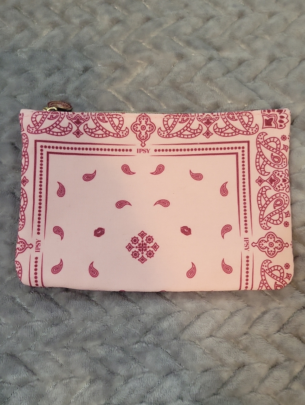 ipsy Pink Bandana-Print Makeup Pouch